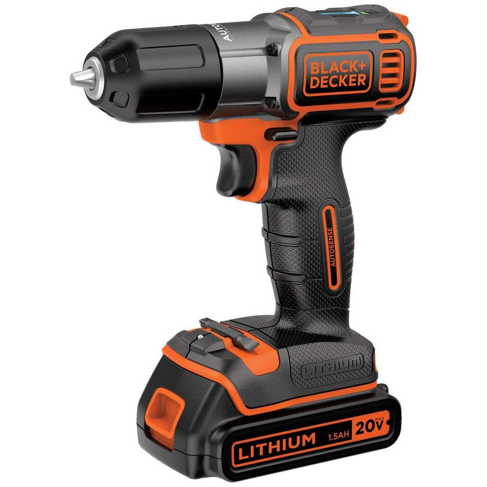 Perceuse-visseuse sans fil BLACK+DECKER BDCDE120C 20 V MAX* POWERCONNECT 3/8 po avec AUTOSENSE