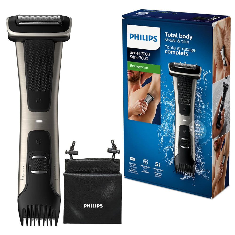 PHILIPS BG7025/15 Bodygroom Body & Intimate Area Trimmer, Ultimate Manscaping Tool