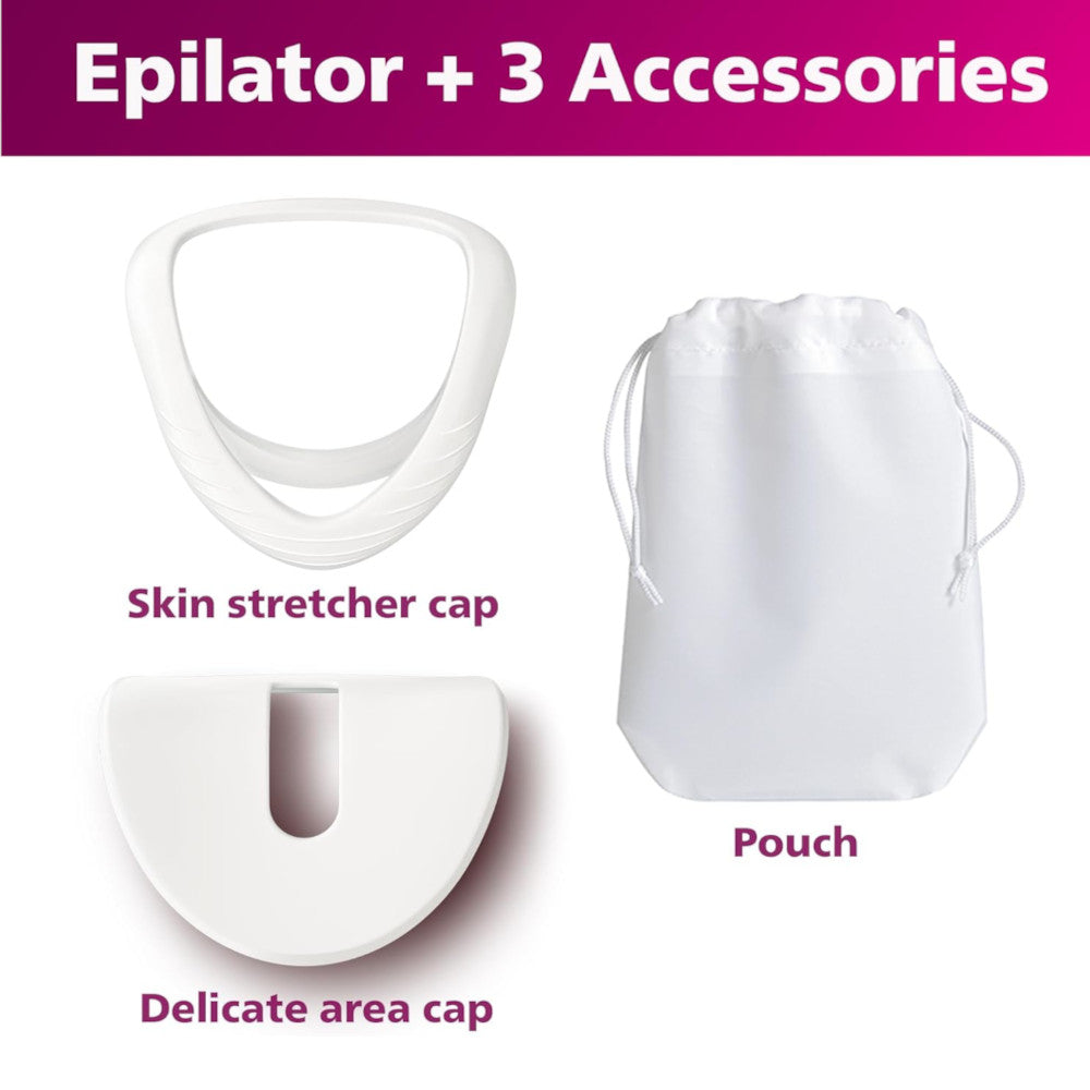 PHILIPS BRE700/04 Épilateur rechargeable série 8000 pour femme, avec 3 accessoires