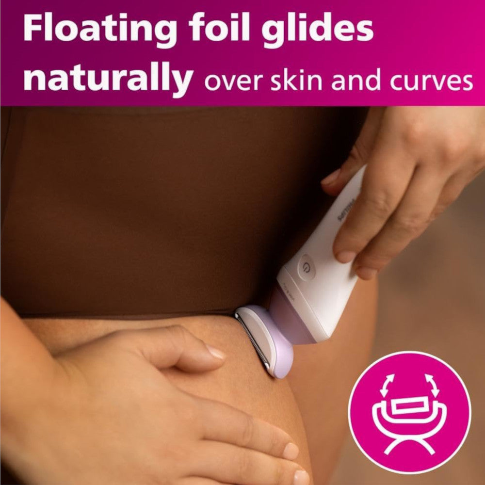 PHILIPS BRL136/00 Rasoir de toilettage féminin série 6000, utilisation humide et sèche sans fil, 4 accessoires