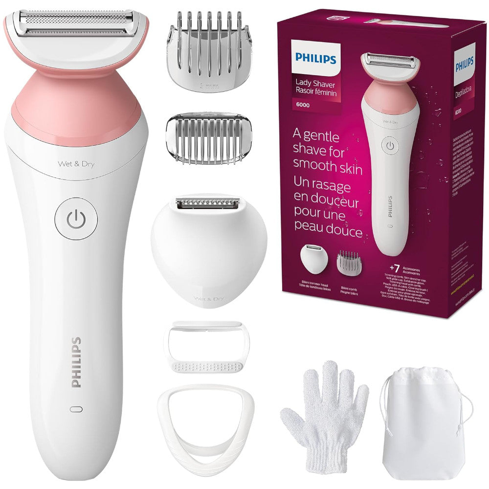 PHILIPS BRL146/00 Lady Shaver Series 6000 Rasoir sans fil avec utilisation humide et sèche