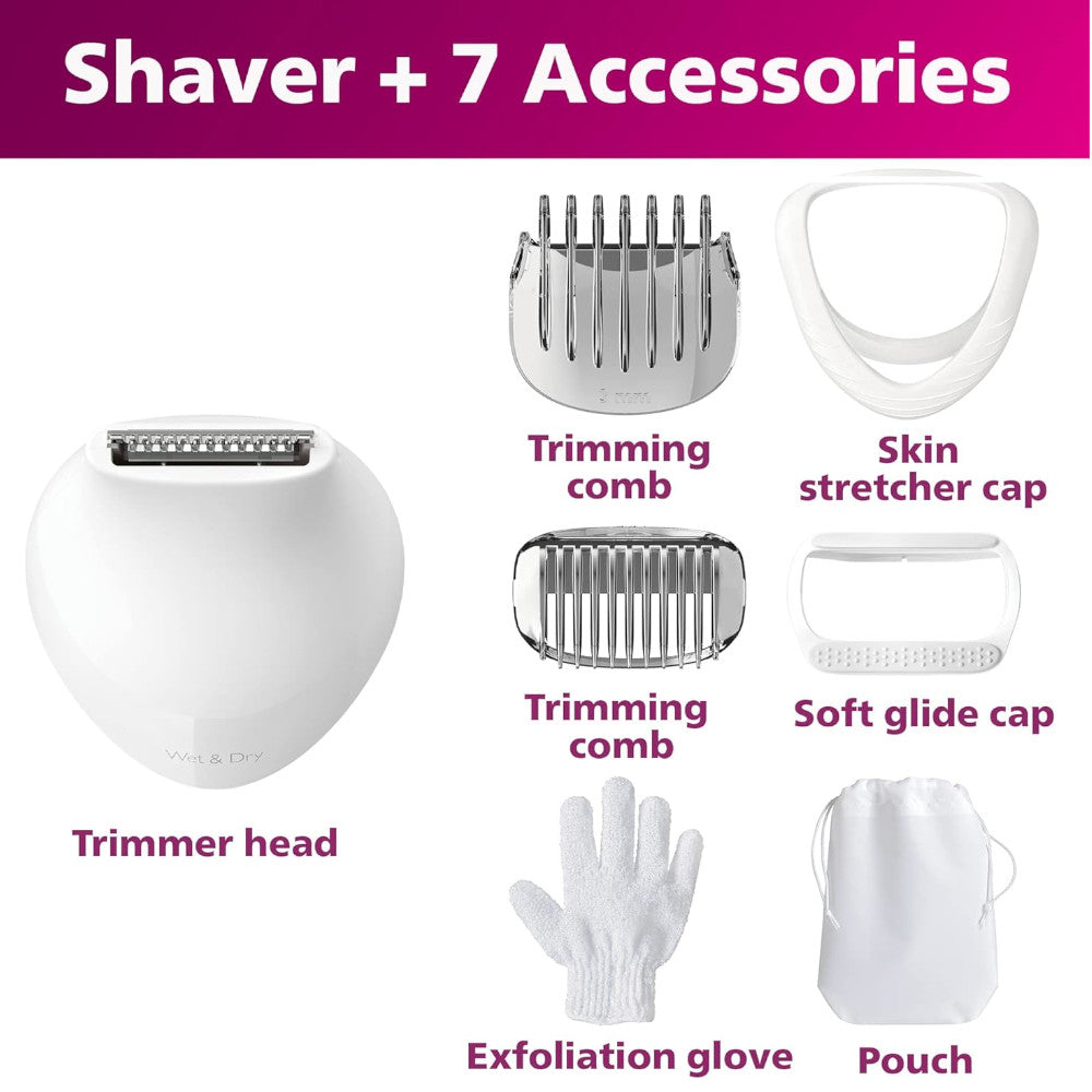 PHILIPS BRL146/00 Lady Shaver Series 6000 Rasoir sans fil avec utilisation humide et sèche