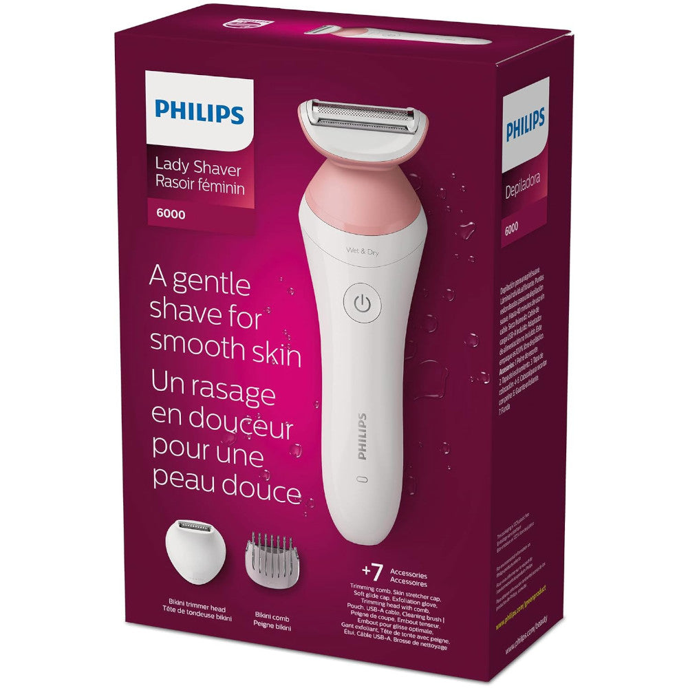 PHILIPS BRL146/00 Lady Shaver Series 6000 Rasoir sans fil avec utilisation humide et sèche