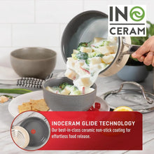 Charger l&#39;image dans la galerie, Batterie de cuisine antiadhésive en céramique Excellence C472SA74 de T-FAL, 10 pièces - Emballage défectueux avec garantie complète
