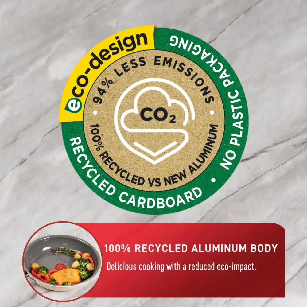 Batterie de cuisine antiadhésive en céramique Excellence C472SA74 de T-FAL, 10 pièces - Emballage défectueux avec garantie complète