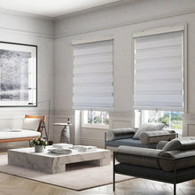 Charger l&#39;image dans la galerie, ITY CDNW-1 55 Olivia Stone Store jour-nuit sans fil en polyester zébré 55&quot;x84&quot; en blanc
