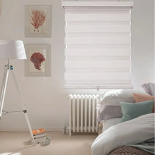 Charger l&#39;image dans la galerie, ITY CDNW-1 55 Olivia Stone Store jour-nuit sans fil en polyester zébré 55&quot;x84&quot; en blanc
