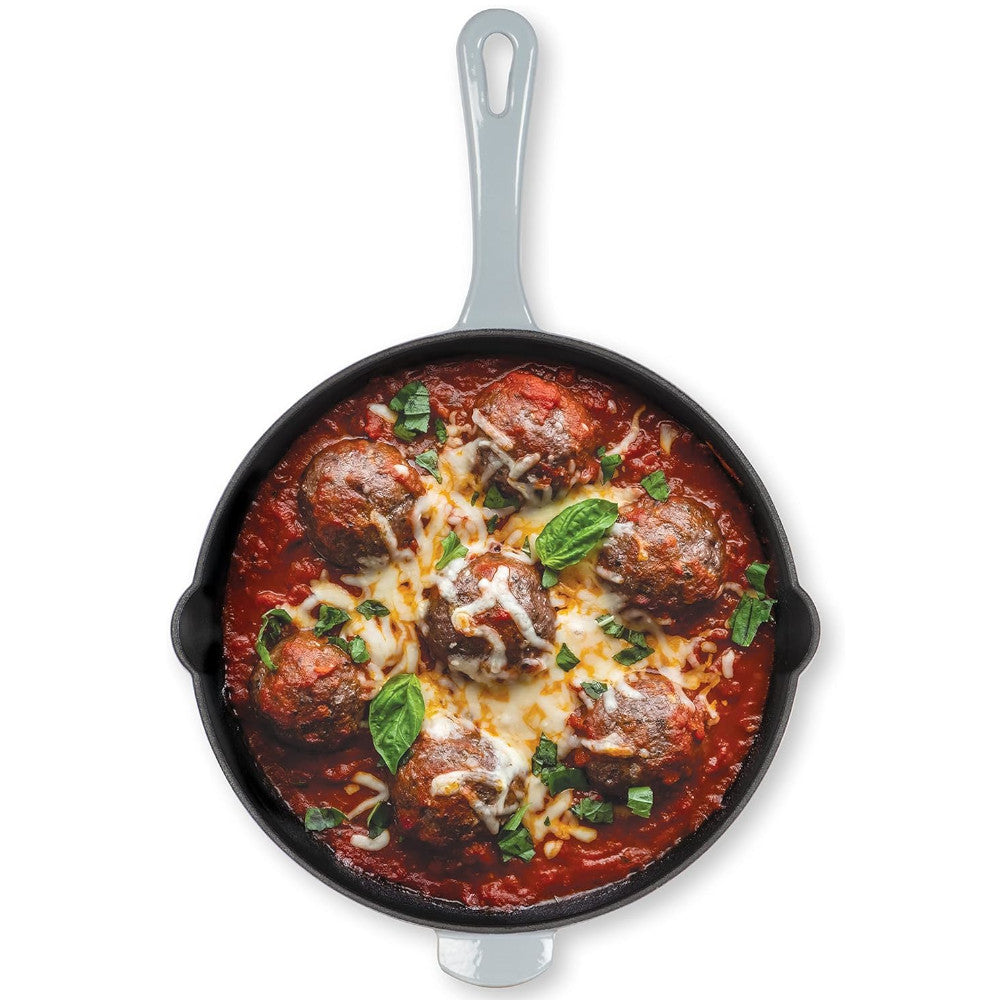 CUISINART CI22-24MGYC Poêle à frire ronde en fonte de 25 cm, gris brumeux