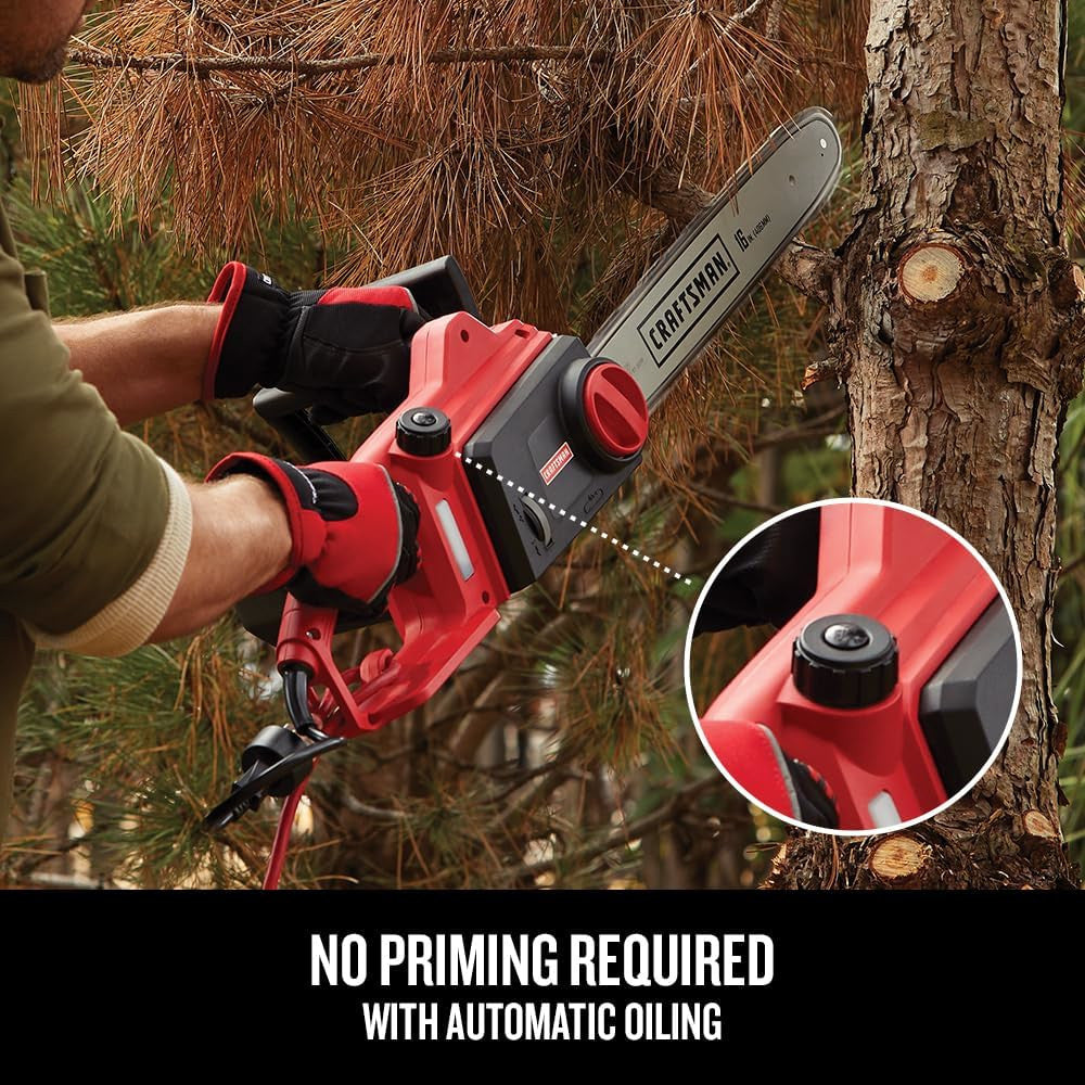 CRAFTSMAN CMECS600 Electric Chainsaw, 16-Inch, 12-Amp - Refurbished with Full Manufacturer Warranty