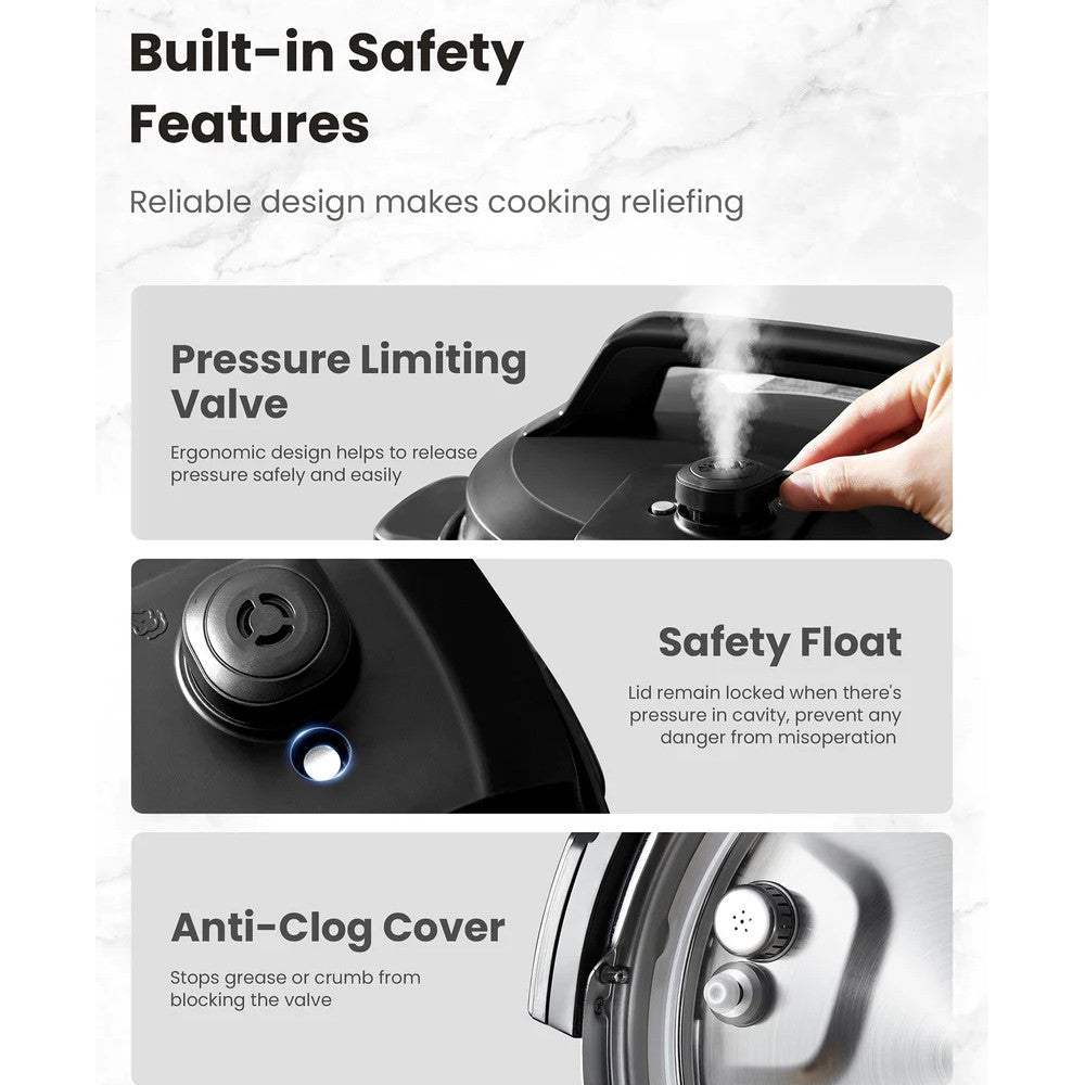 COMFEE CPC80D7ASB 8 Qt Electric Pressure Cooker - Blemished package with full warranty