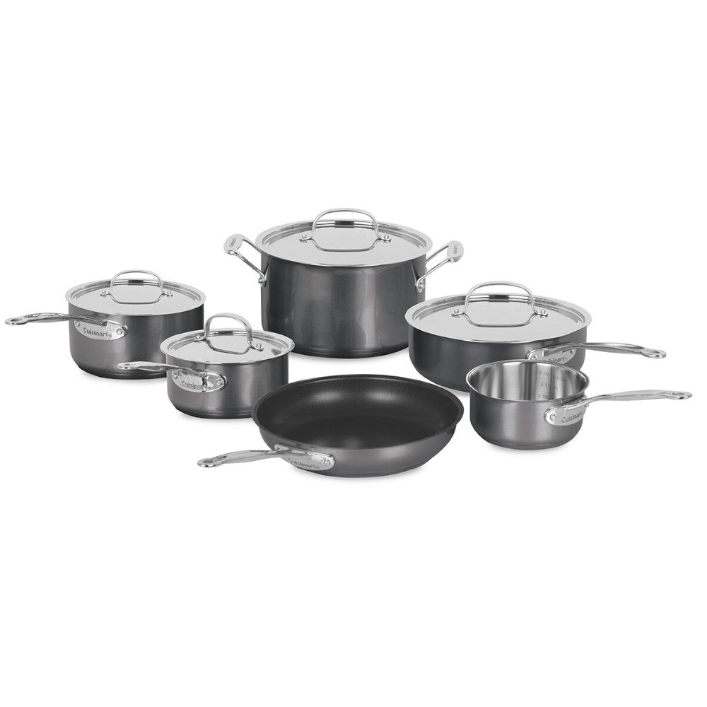 CUISINART CSS-10MGC Style Collection 10Pc Stainless Steel Cookware Set - Midnight Grey