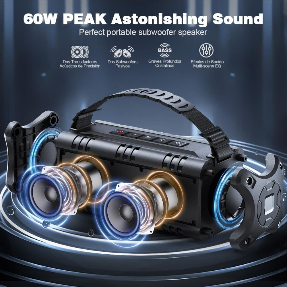 Haut-parleur Bluetooth W-KING D8MINI-1 Haut-parleurs portables puissants sans fil étanches