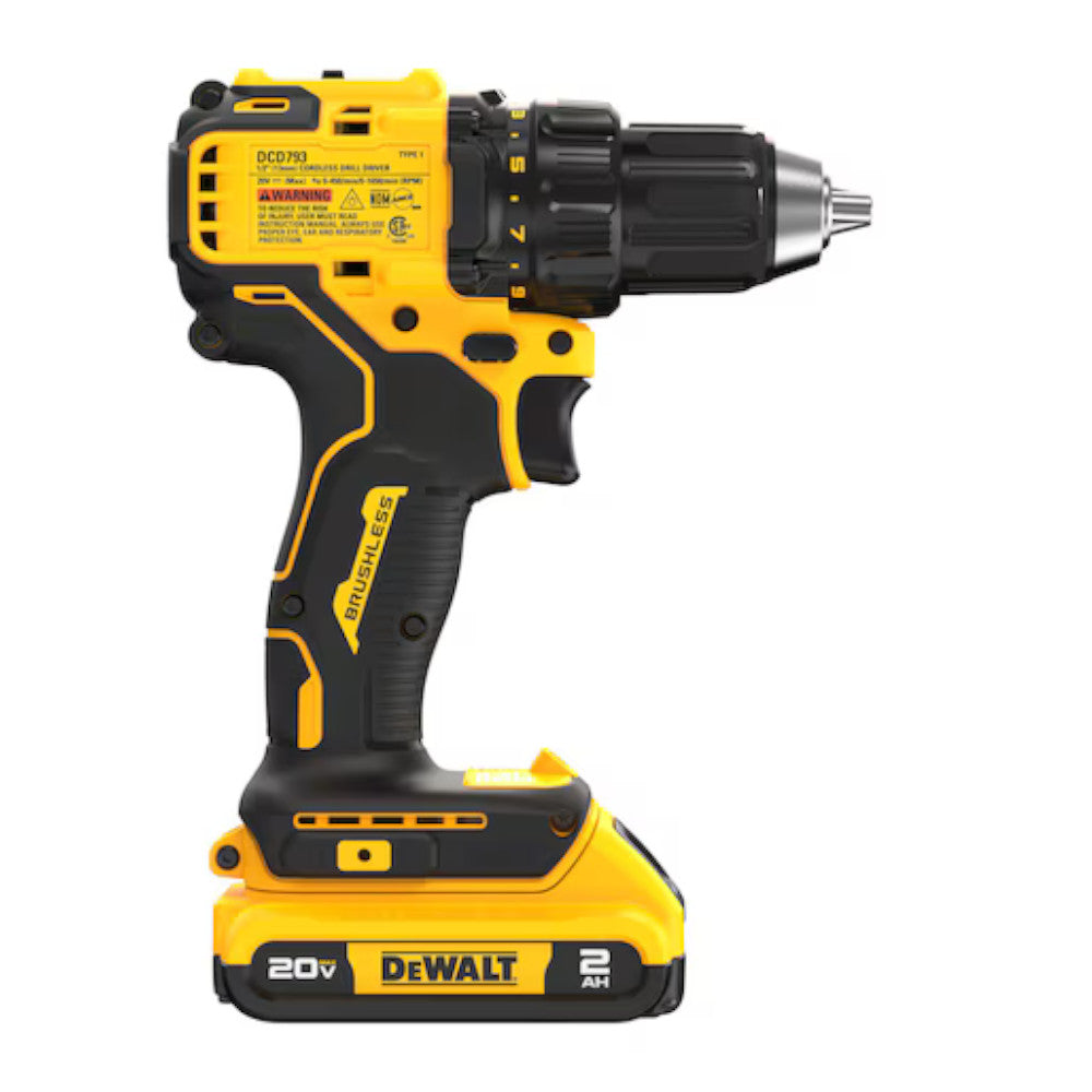 DEWALT DCD793D1 20V MAX* Brushless Cordless 1/2 in. Drill/Driver Kit - Refurbished with Dewalt Warranty