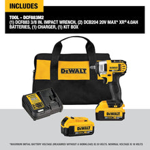 Load image into Gallery viewer, DEWALT 20-volt MAX Lithium Ion 3/8-Inch Impact Wrench Kit with Hog - Refurbished with Dewalt Warranty - DCF883M2
