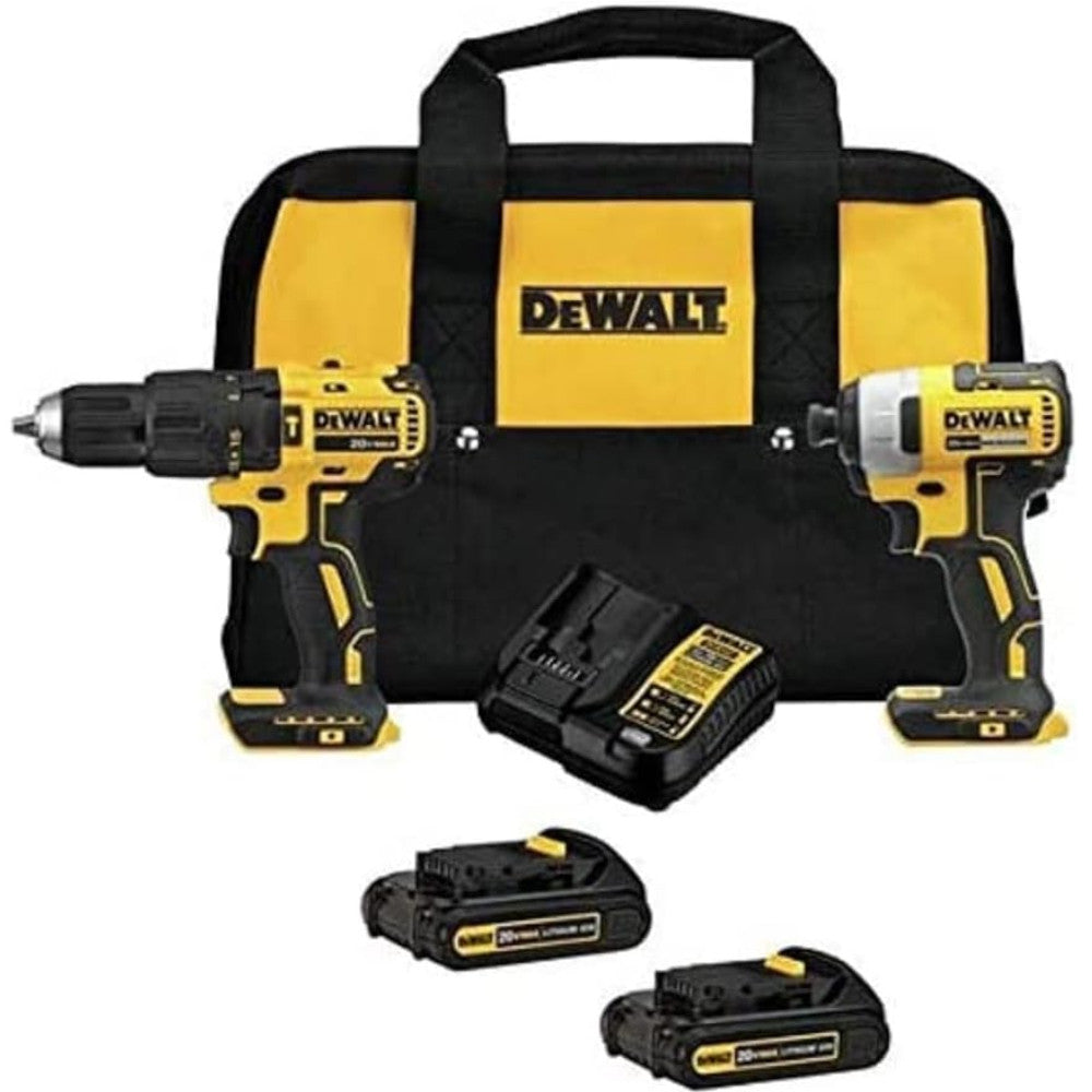 DEWALT DCK276C2 0V MAX* Brushless Cordless 1/2 in. Hammer Drill/Driver and 1/4 in. Impact Driver Kit  Refurbished with Dewalt Warranty