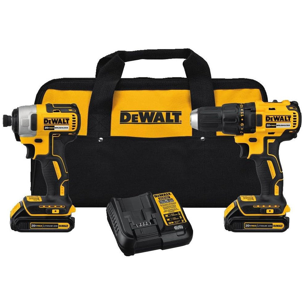 DEWALT 20V MAX* Cordless Drill and Impact Driver, Power Tool Combo Kit - Refurbished with Dewalt Warranty - DCK277C2