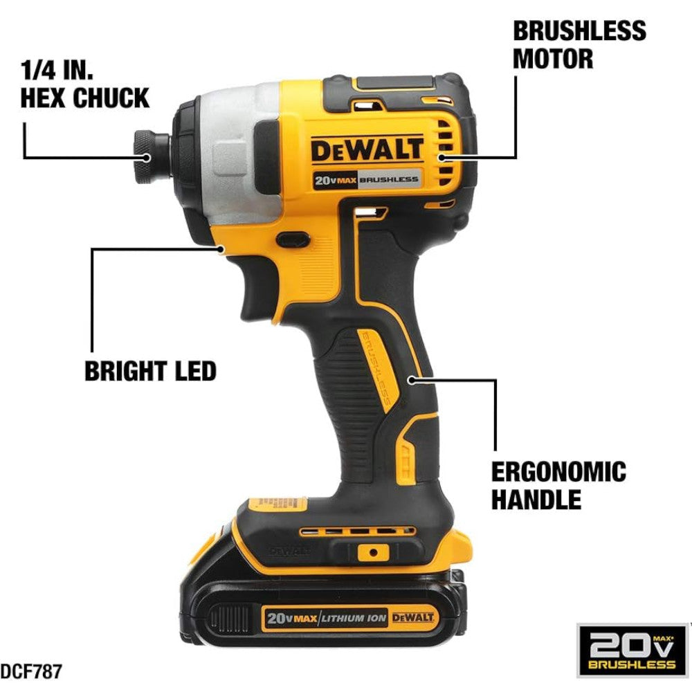 DEWALT Perceuse et visseuse à percussion sans fil 20 V MAX*, kit combiné d'outils électriques - Remis à neuf avec garantie Dewalt - DCK277C2