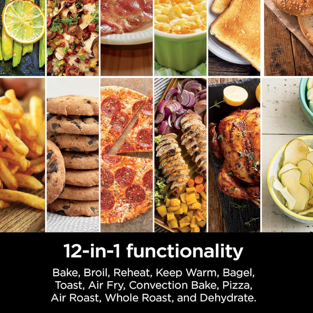 NINJA DCT401 12-in-1 Double Oven with FlexDoor, FlavorSeal & Smart Finish - Factory serviced with Home Essentials warranty