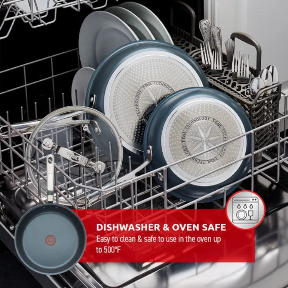 T-FAL E1042474 Batterie de cuisine Platinum illimitée, casserole 3 Qt avec couvercle