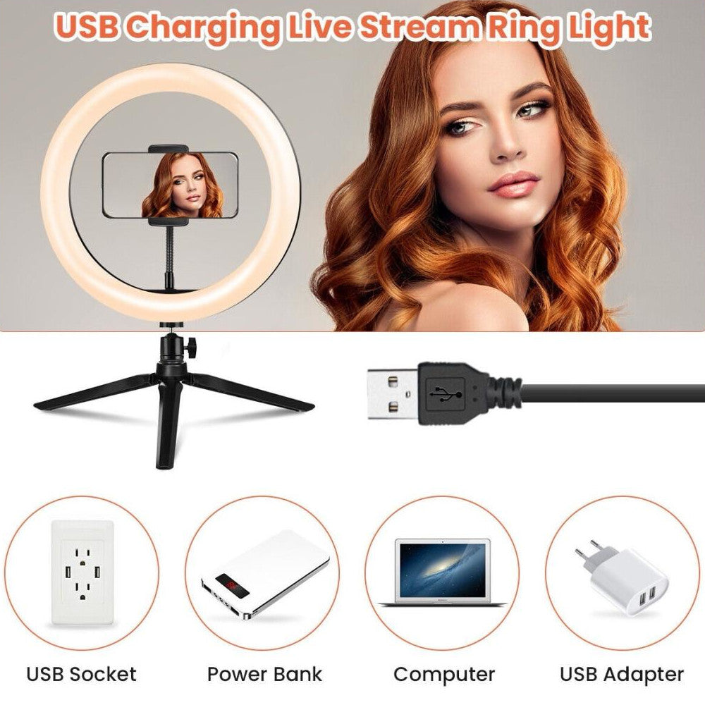 ELFELAND EL-RL-001 10" Ring Light Tripod With Remote