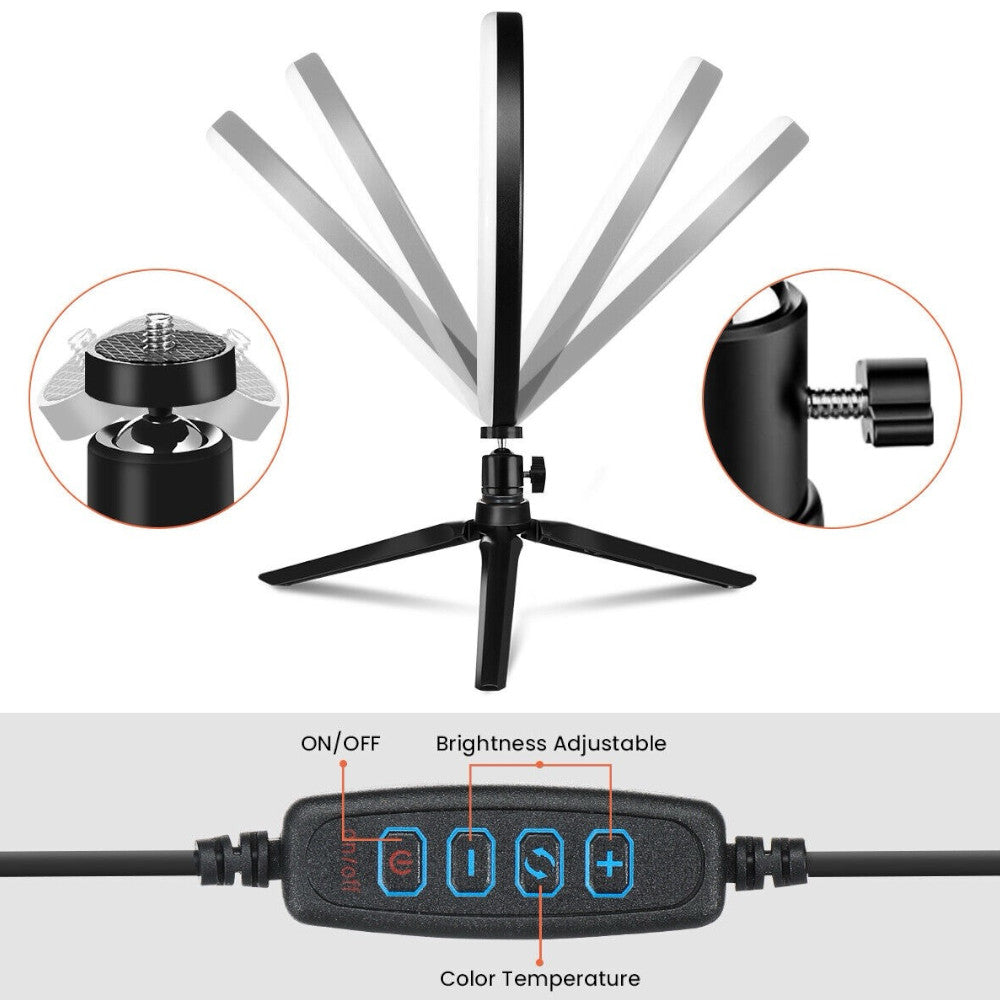 ELFELAND EL-RL-001 10" Ring Light Tripod With Remote