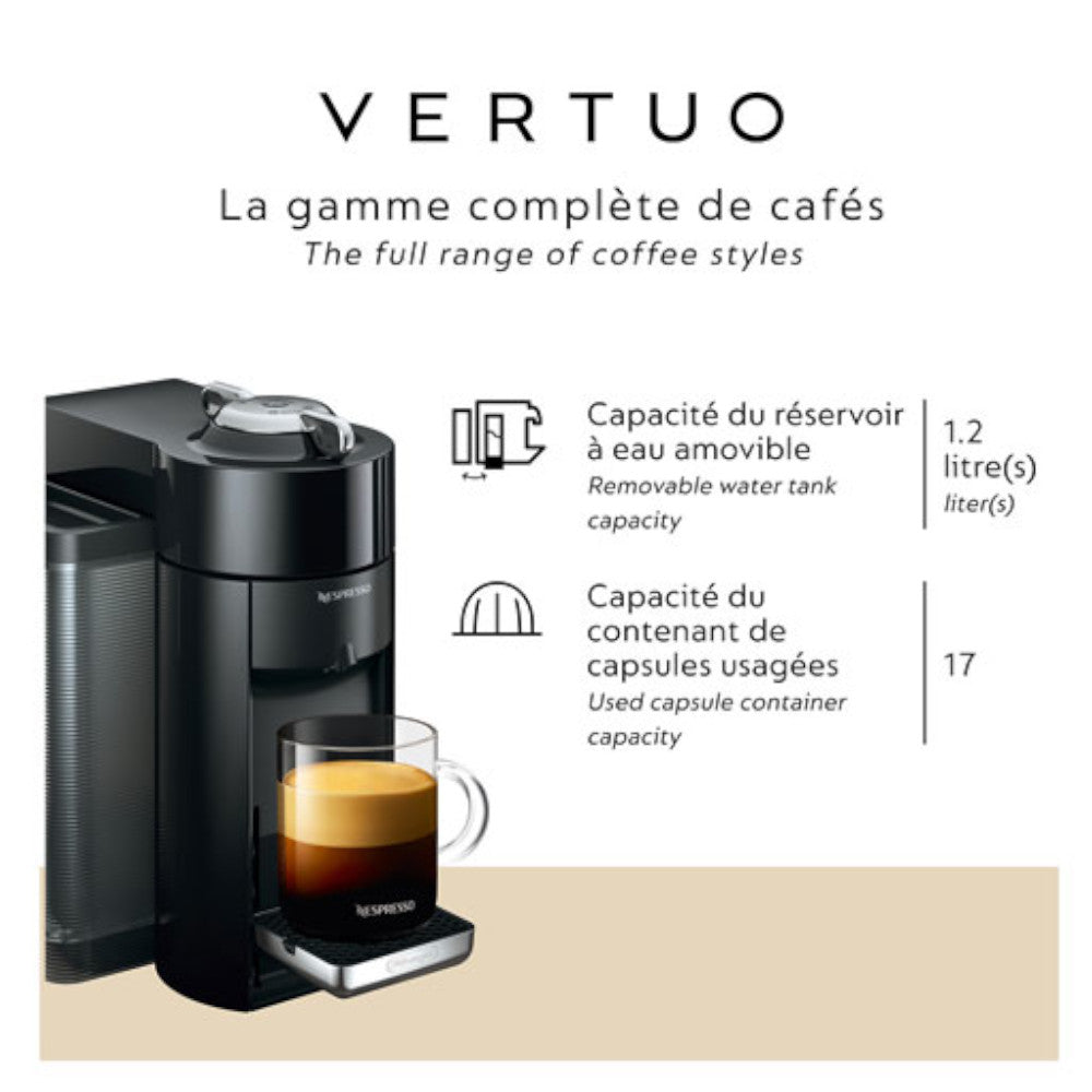 Nespresso Vertuo Coffee and Espresso Machine by De'Longhi, Red