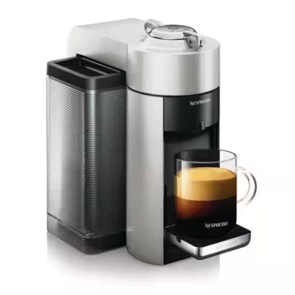 Machine à café et expresso NESPRESSO Vertuo de De'Longhi avec mousseur à lait Aeroccino - Argent - ENV135SAECA