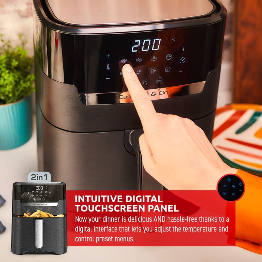T-FAL EY505850 Easy Fry Air Fryer & Grill 2 in1 XL Air Fryer