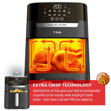 Load image into Gallery viewer, T-FAL EY505850 Easy Fry Air Fryer &amp; Grill 2 in1 XL Air Fryer
