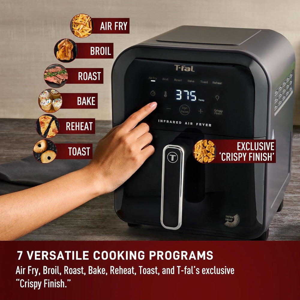 T-FAL EY823BU0 Infrared Air Fryer, Premium Infra-heat Technology - Blemished package with full warranty