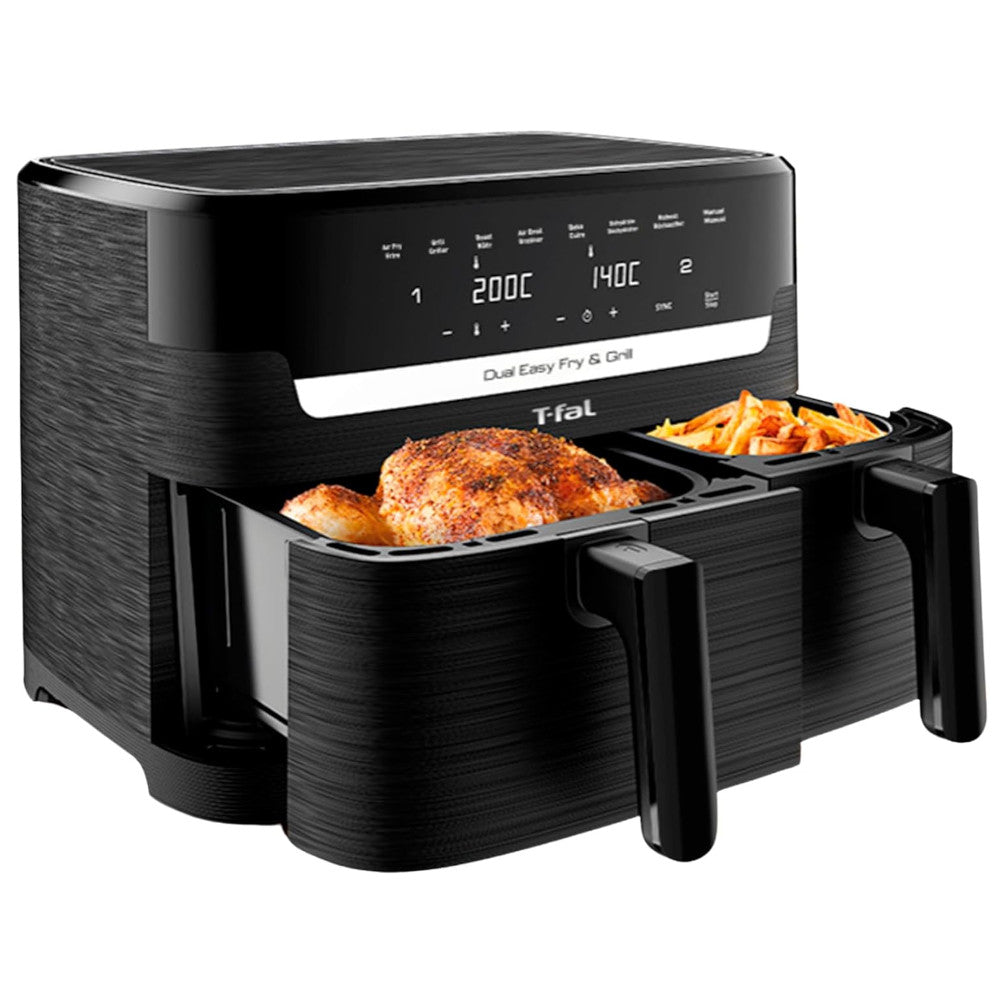 T-FAL EY905N50 Dual Easy Fry & Grill Air Fryer - Blemished package with full warranty