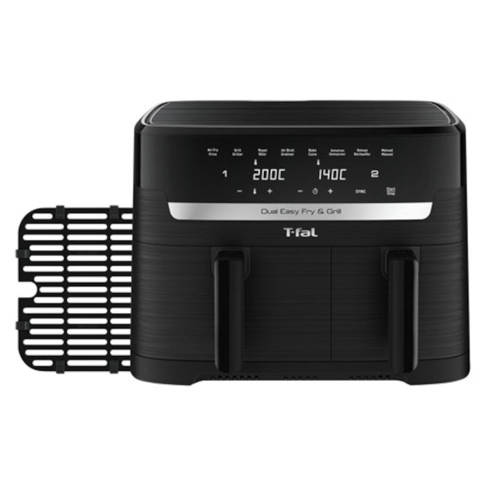 T-FAL EY905N50 Dual Easy Fry & Grill Air Fryer - Blemished package with full warranty