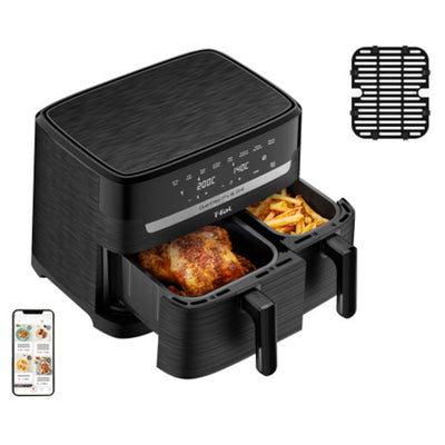 T-FAL EY905N50 Dual Easy Fry & Grill Air Fryer - Blemished package with full warranty