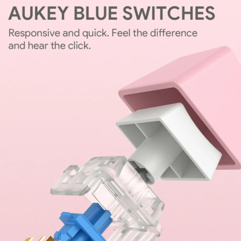 AUKEY G15 Mechanical Gaming Keyboard RGB Pink