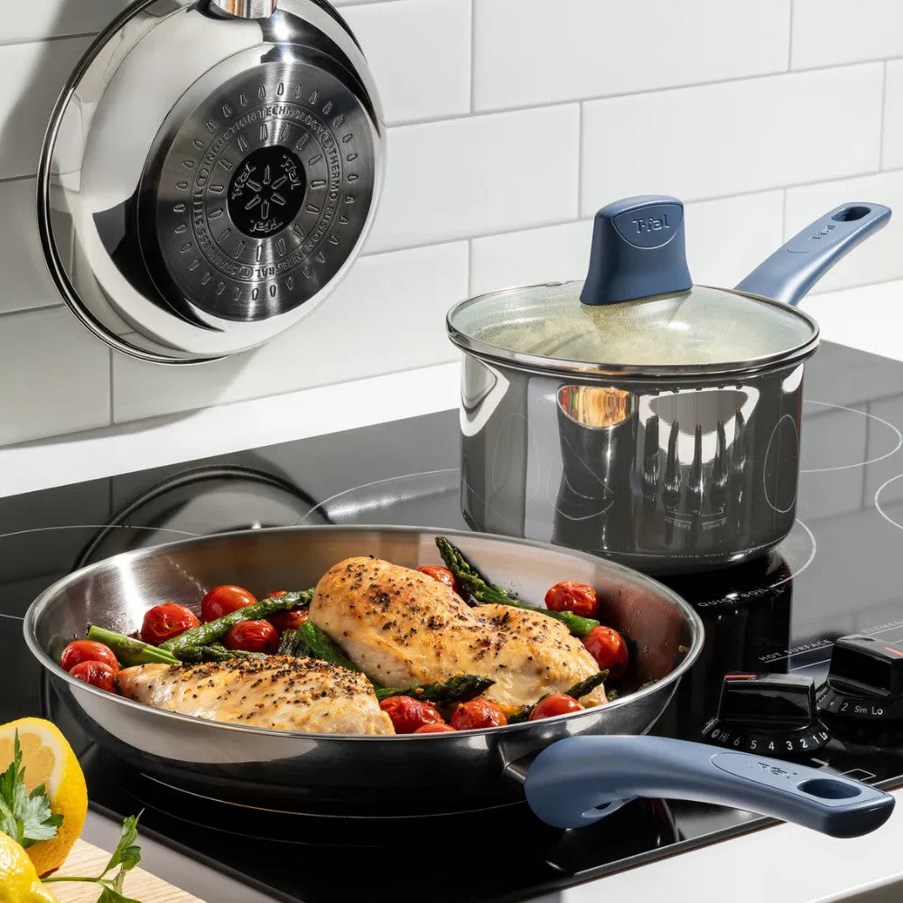 T-FAL G758S274 Essentials 2PC Fry Pan Stainless Steel