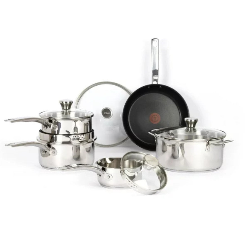 Batterie de cuisine 10 pièces T-FAL Unlimited en acier inoxydable - H868SA54
