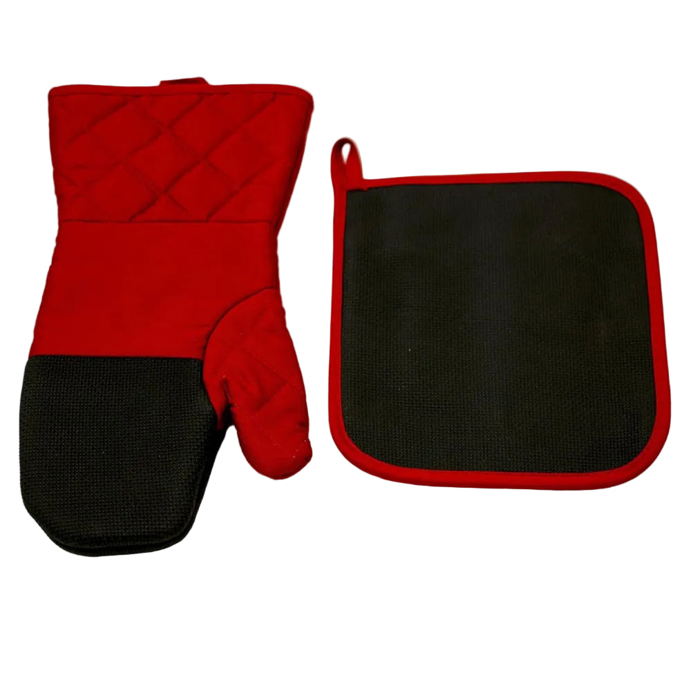 HOME AESTHETICS HA-4121 2pc Oven Mitt & Pot Holder Set