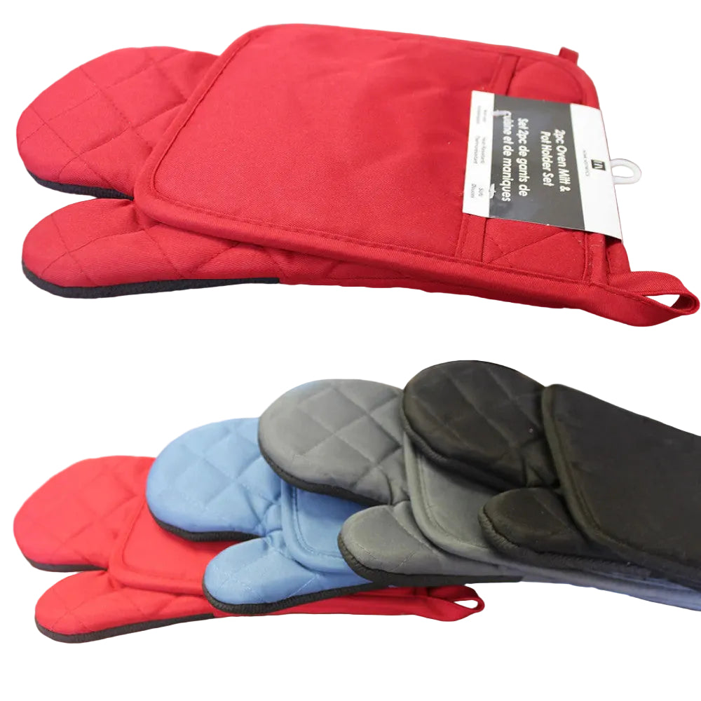 HOME AESTHETICS HA-4121 2pc Oven Mitt & Pot Holder Set