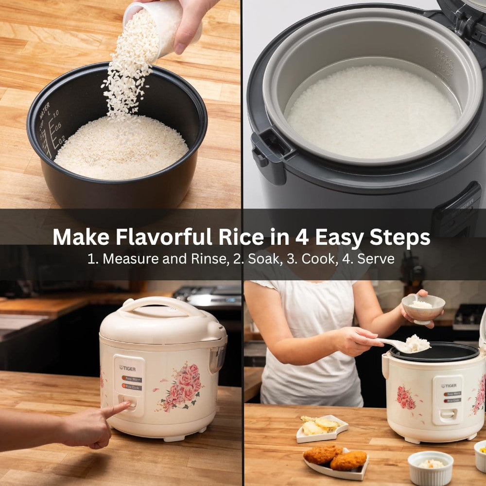 TIGER JAZA10U Conventional Rice Cooker 5.5 Cup - Factory serviced with Home Essentials warranty