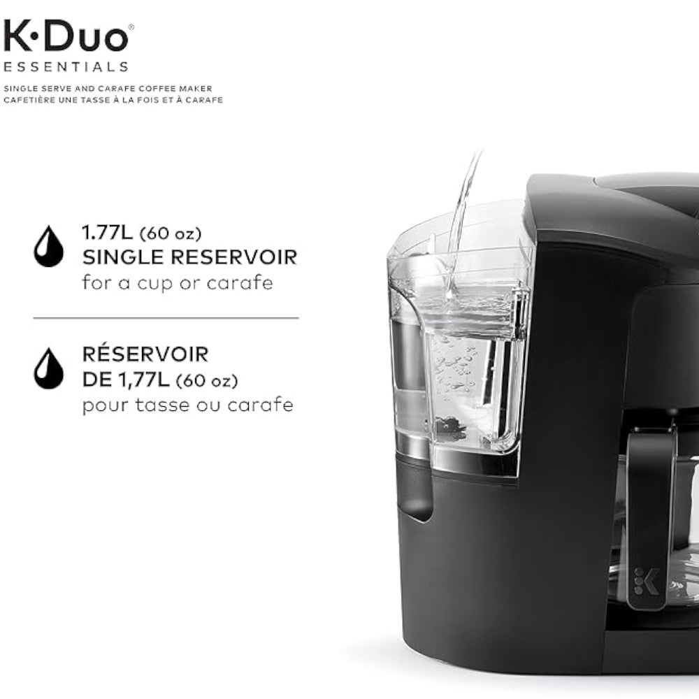 KEURIG K-Duo Essentials Coffee Maker with Single Serve K-Cup Pod and 12 Cup Carafe Brewer- Refurbished with Home Essentials Warranty