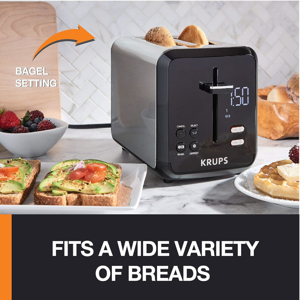 KRUPS KH320D50 My Memory 2 Slice Digital Stainless Steel Toaster