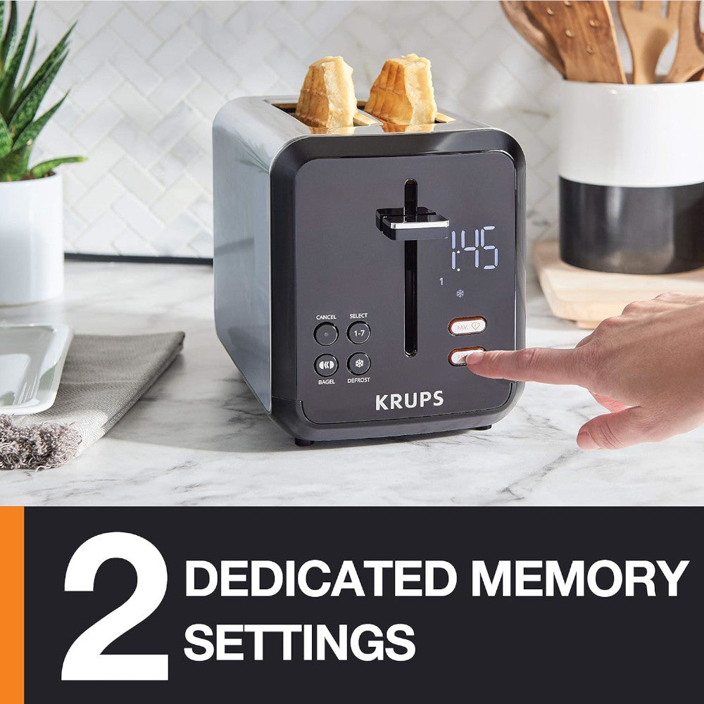 KRUPS KH320D50 My Memory 2 Slice Digital Stainless Steel Toaster