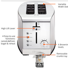 Load image into Gallery viewer, KRUPS KH732D51 2 slice Stainless Steel Toaster
