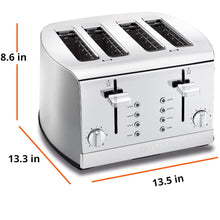 Load image into Gallery viewer, KRUPS KH734D51 4 Slice Stainless Steel Toaster
