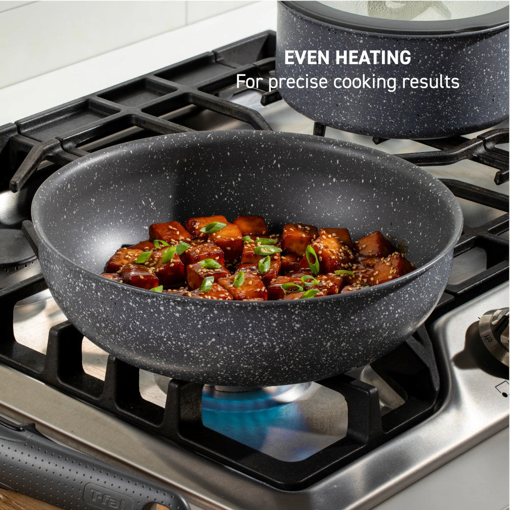 T-FAL L824SB64 Ingenio Essential Non-Stick Cookware 11PC Set - Granite