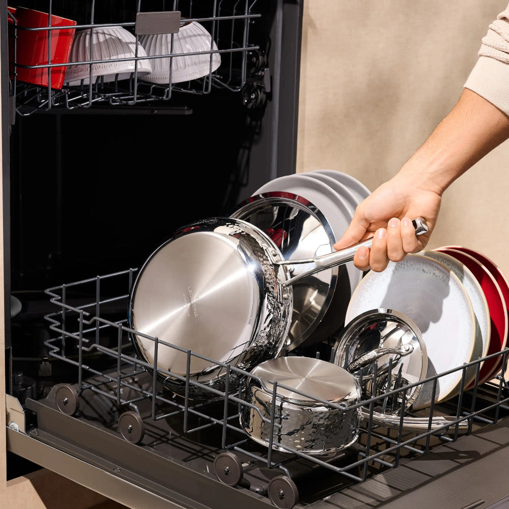 LAGOSTINA L996612612 Artigiano 12 PC 3 Ply Clad Hammered Stainless Steel Cookware Set