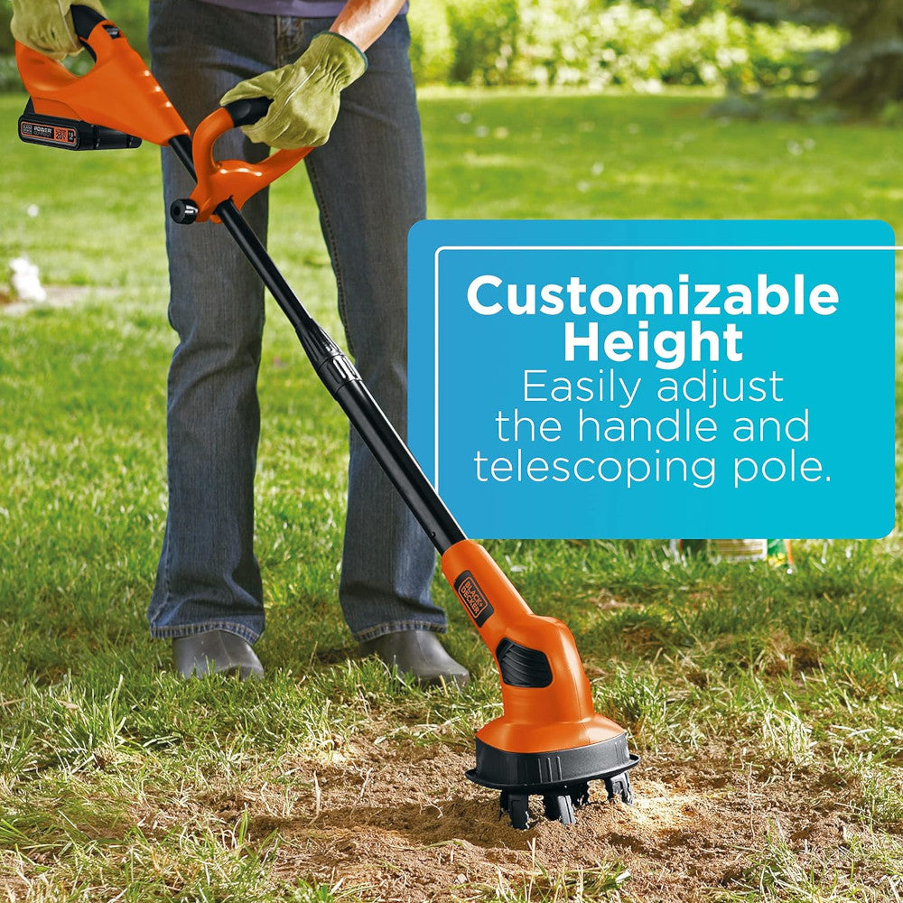 BLACK+DECKER LGC120 Cultivateur/motoculteur de jardin sans fil au lithium-ion 20 V