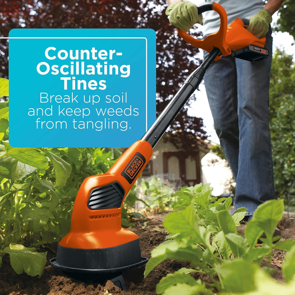 BLACK+DECKER LGC120 Cultivateur/motoculteur de jardin sans fil au lithium-ion 20 V