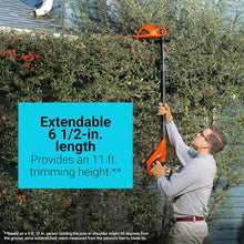 Load image into Gallery viewer, BLACK+DECKER LPHT120 20V Max Lithium Ion Pole Hedge Trimmer - Refurbished with Full Manufacturer Warranty
