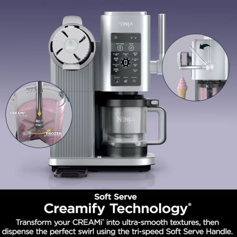 NINJA NC701 Swirl by CREAMi Soft Serve & Ice Cream Machine - Factory serviced with Home Essentials warranty